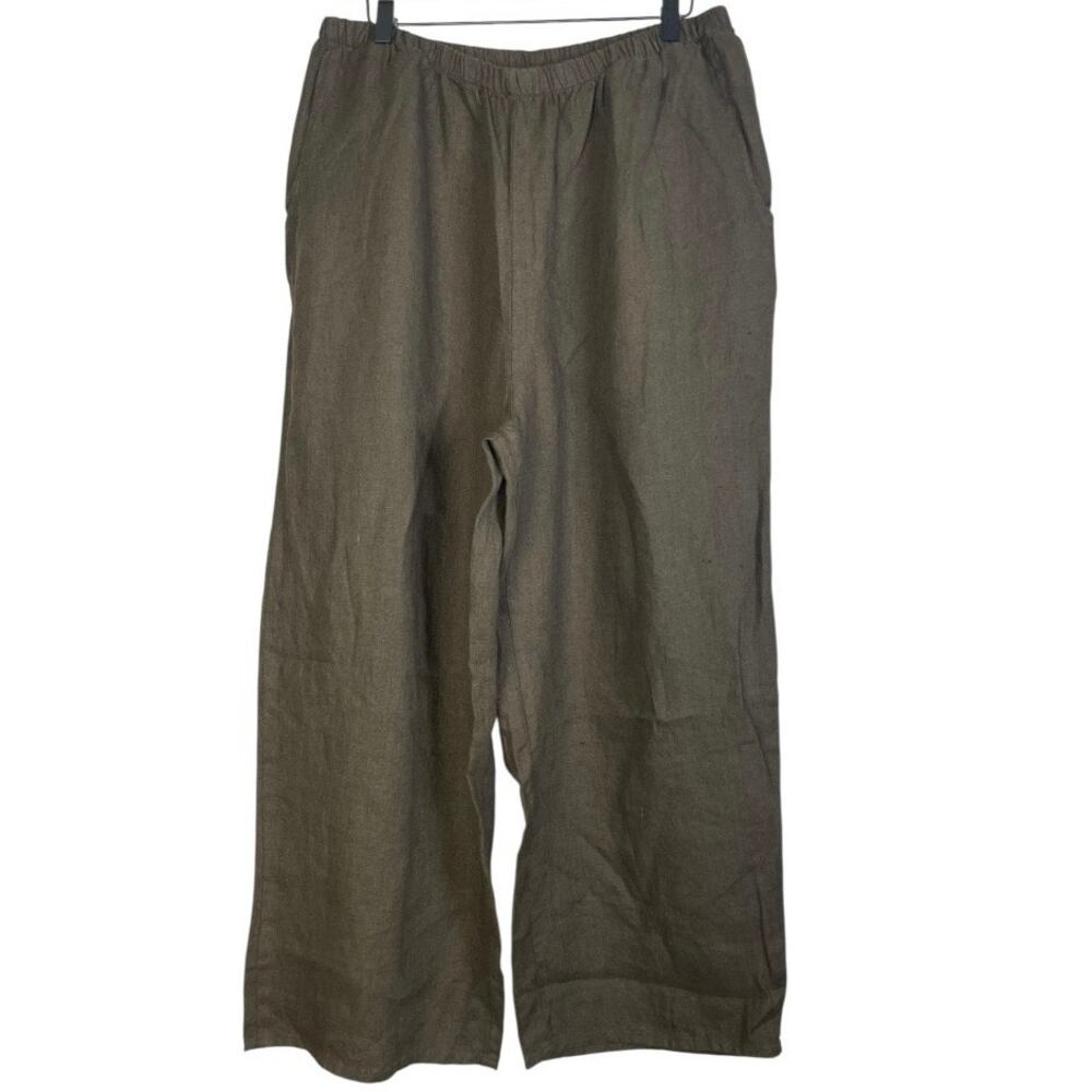 Flax Wide Leg Pants - Brown